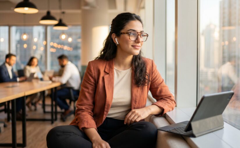 Business professionals working in a modern flexible workspace, representing agility over ownership in today’s business operations.